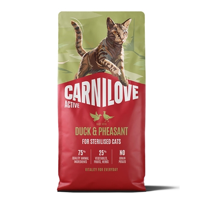 Carnilove Active Kattfoder för steriliserade med Anka & Fasan 6 kg